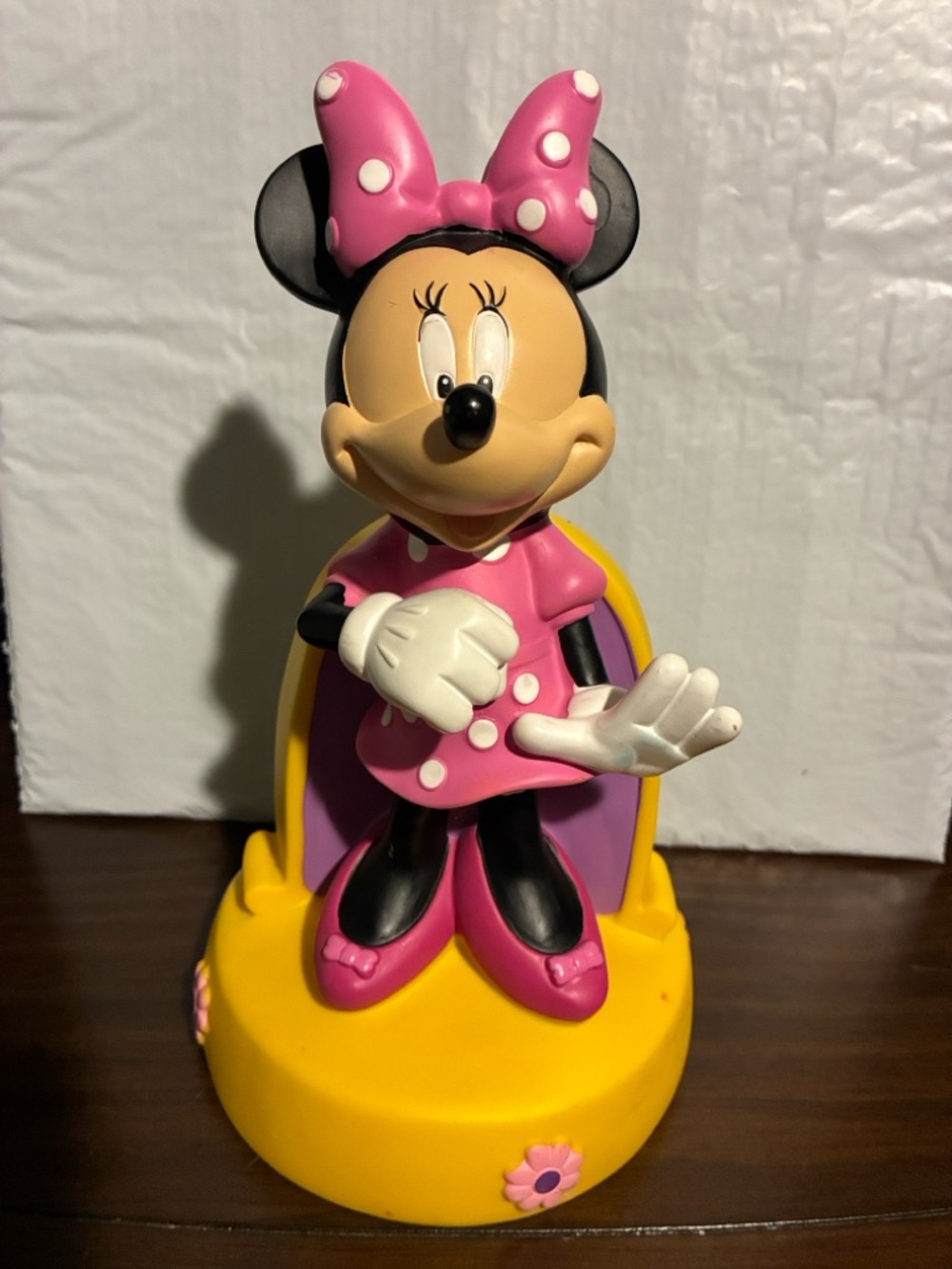 Disney Minnie Mouse Coin Bank Peachtree Playthings Hard Plastic Excellent